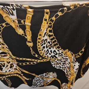 MARIANNE SKIRT LEOPARD GOLD CHAIN PRINT  (SIZE 3X)